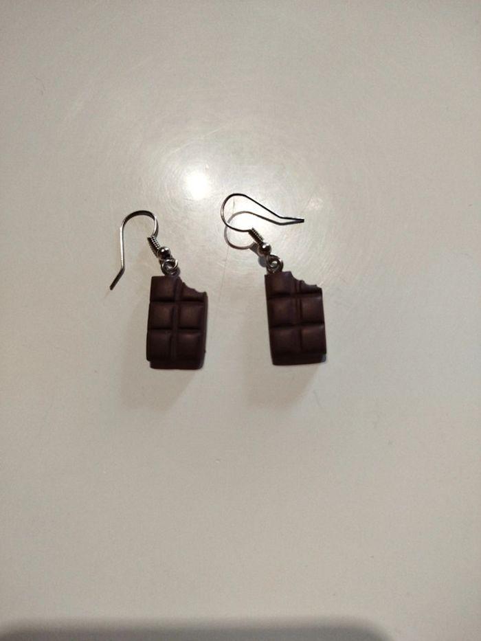 Boucle d'oreilles chocolat - photo numéro 3