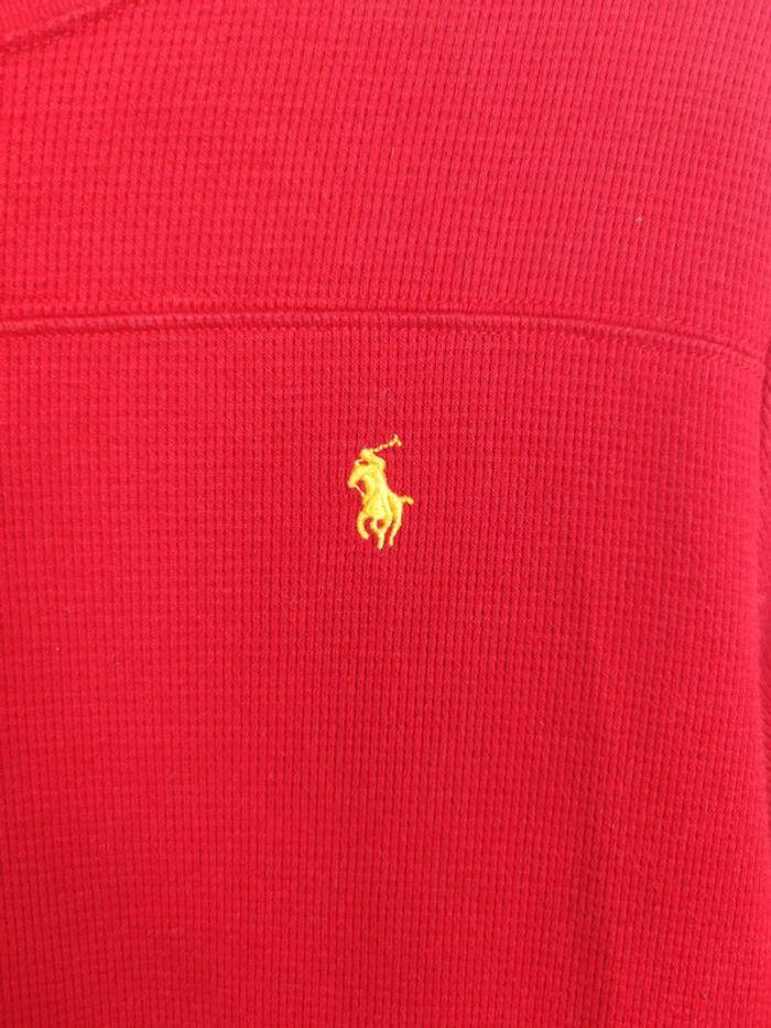 Pull Ralph Lauren Nid D'abeilles Rouge Logo Brodé Jaune Taille XS Homme - photo numéro 2