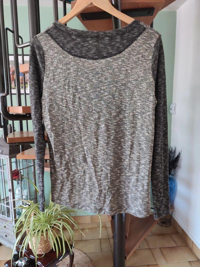 T-shirt manche longue gris fausse poche 38 - photo numéro 4