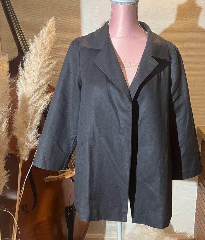 Blazer gris en Lin et Coton taille 40 Autre ton - photo numéro 1