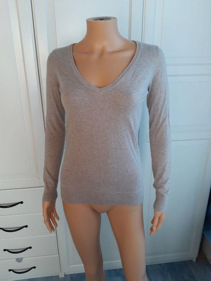 Pull col v beige Jennyfer taille 36 S - photo numéro 7