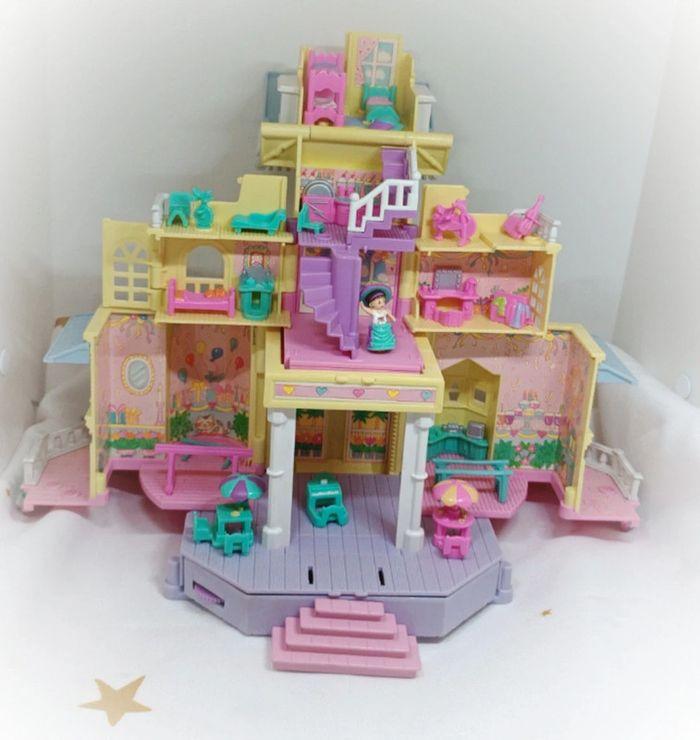 Polly pocket bluebird grande maison jaune yellow clubhouse house accessoires danse dépliable - photo numéro 2