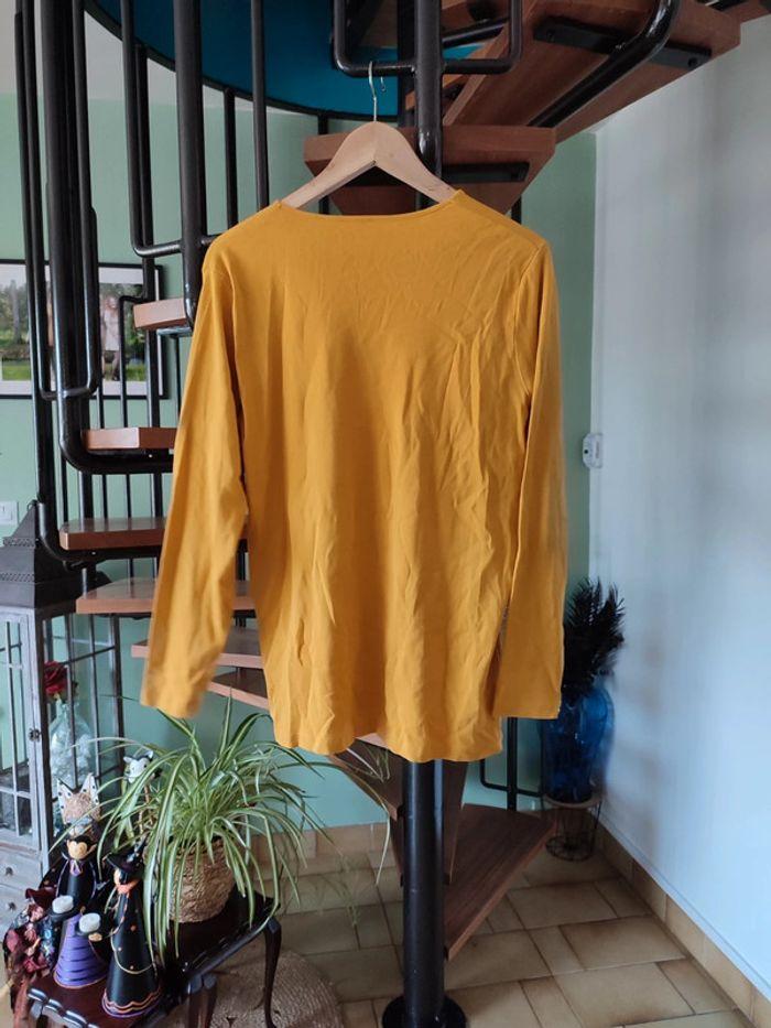 Pull léger jaune paillettes plume vintage - photo numéro 3