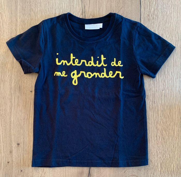 Tee shirt interdit de me gronder taille 4 ans comme neuf - photo numéro 1