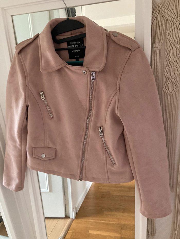 Veste perfecto rose  en suédine Jennifer - photo numéro 2