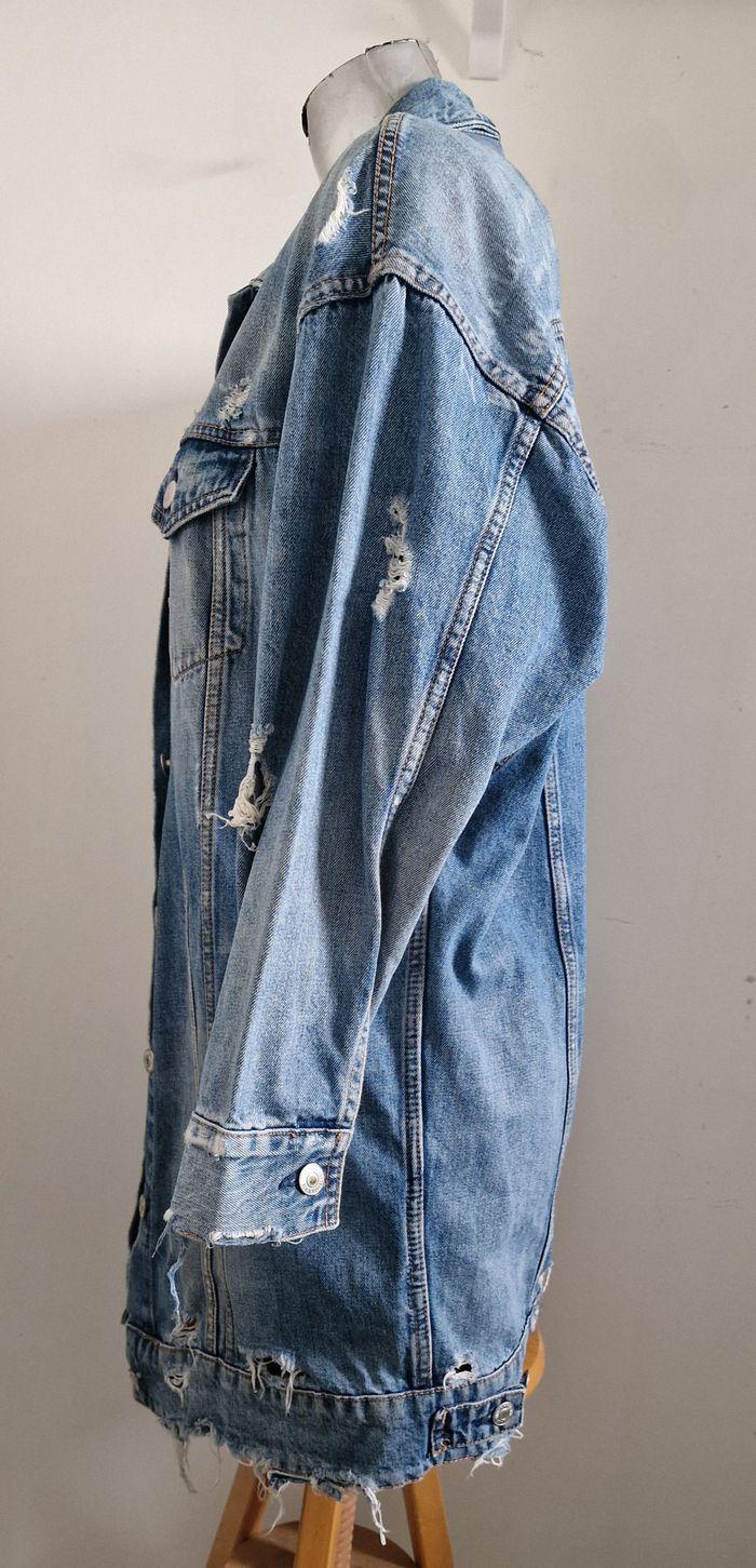 📌 Veste Longue Destroy Over Size en Jean Zara - photo numéro 2