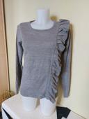 Pull   a volants fantaisie gris