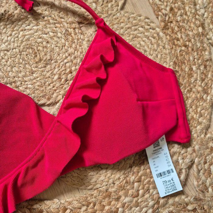 Haut de maillot de bain neuf rouge framboise - Etam - Taille 44 - photo numéro 3