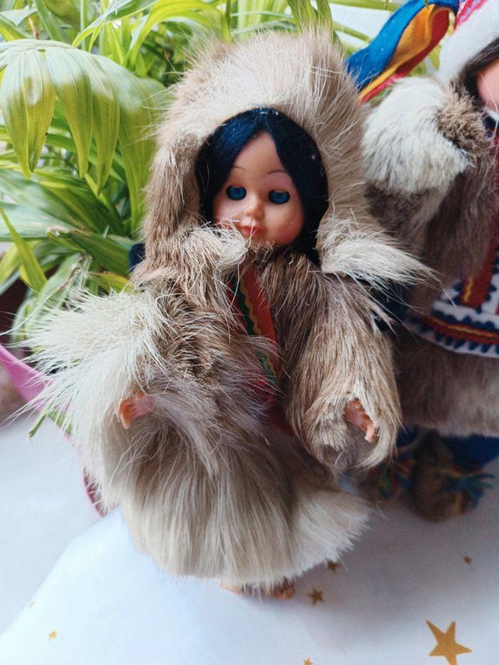 Poupée doll ethnique traditionnelle traditionnel esquimaux eskimo Alaska inuite fille garcon - photo numéro 2