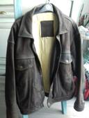 Veste cuir marron homme