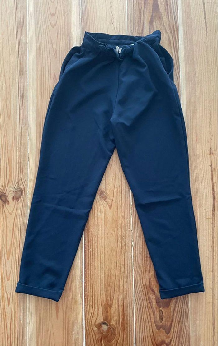 Pantalon bleu marine taille haute Pull & Bear taille S - photo numéro 3