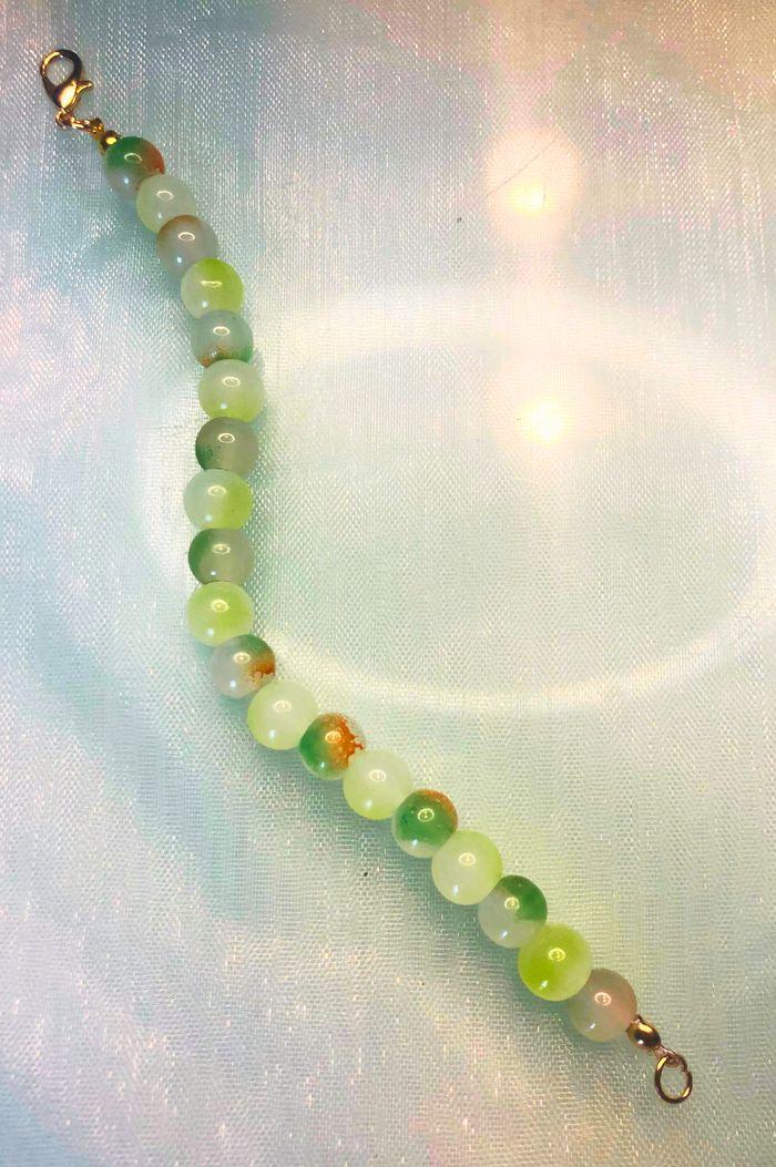 Bracelet avec perles en verre 8mm – Vert - photo numéro 3