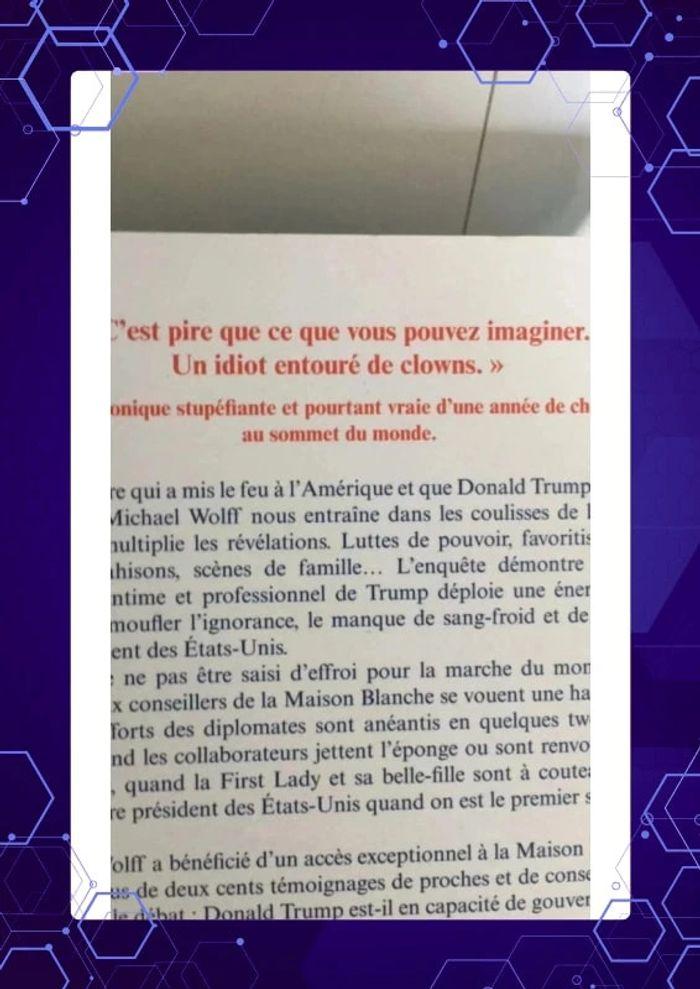 💦 Livre broché de Michael Wolff : Le feu et la fureur, Trump à la maison blanche - photo numéro 3