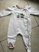 Bébé fille 6 mois pyjama tortue coton blanc