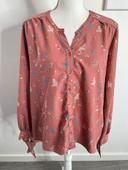 Blouse à manches longues imprimés fleurs vieux rose Tissaia T42 XL