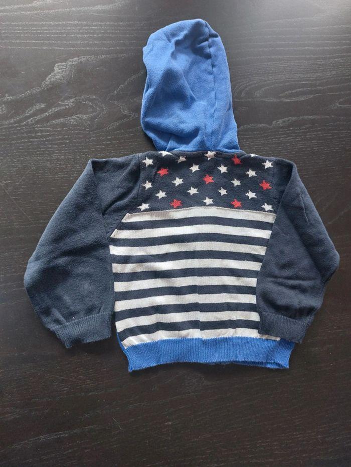 Gilet  zippé à capuche drapeau 18 mois - photo numéro 4