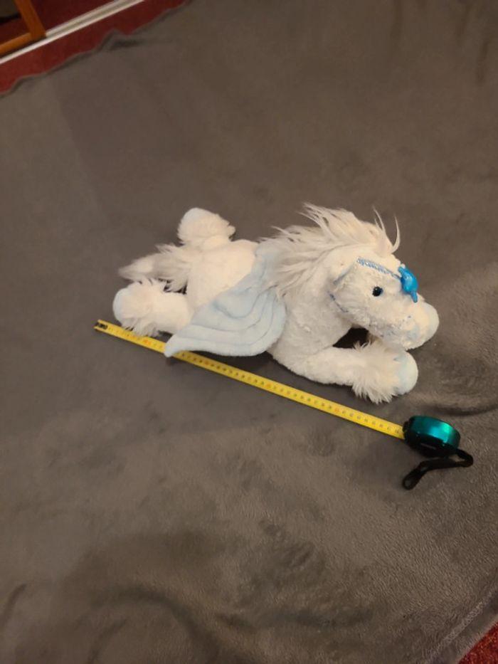 Peluche licorne blanche et bleu - photo numéro 5