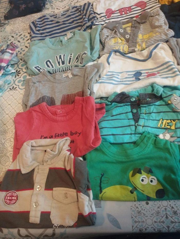 Lot de 20 t-shirts manches longues 12 mois tbe - photo numéro 2