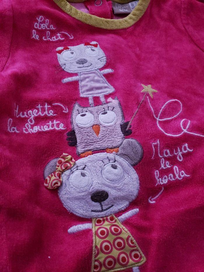 Pyjama fille 6 mois rose animaux - photo numéro 2