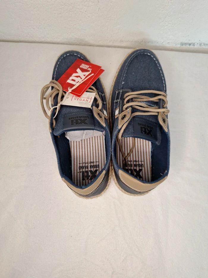 Tennis basket chaussure bateau en toile bleu paille homme 41 Xti - photo numéro 3