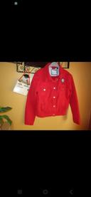 Veste en toile rouge pâle orchestra smiley 12 ans fille