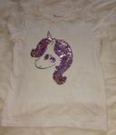 T-shirt fille blanc et licorne Inextenso 4 ans