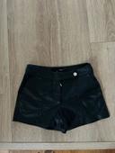 Short similicuir taille haute