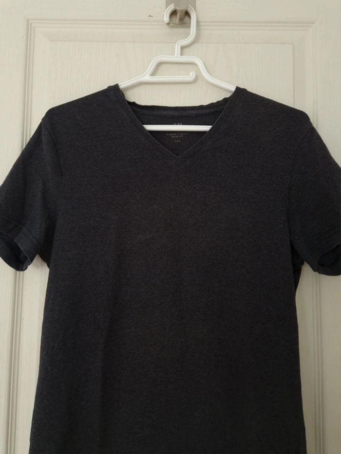 Tee-shirt uni gris foncé homme h&m taille M/38 - photo numéro 2