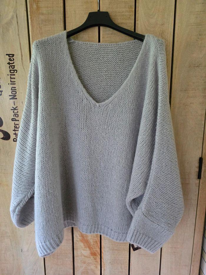 pull chauve souris gris clair - photo numéro 4