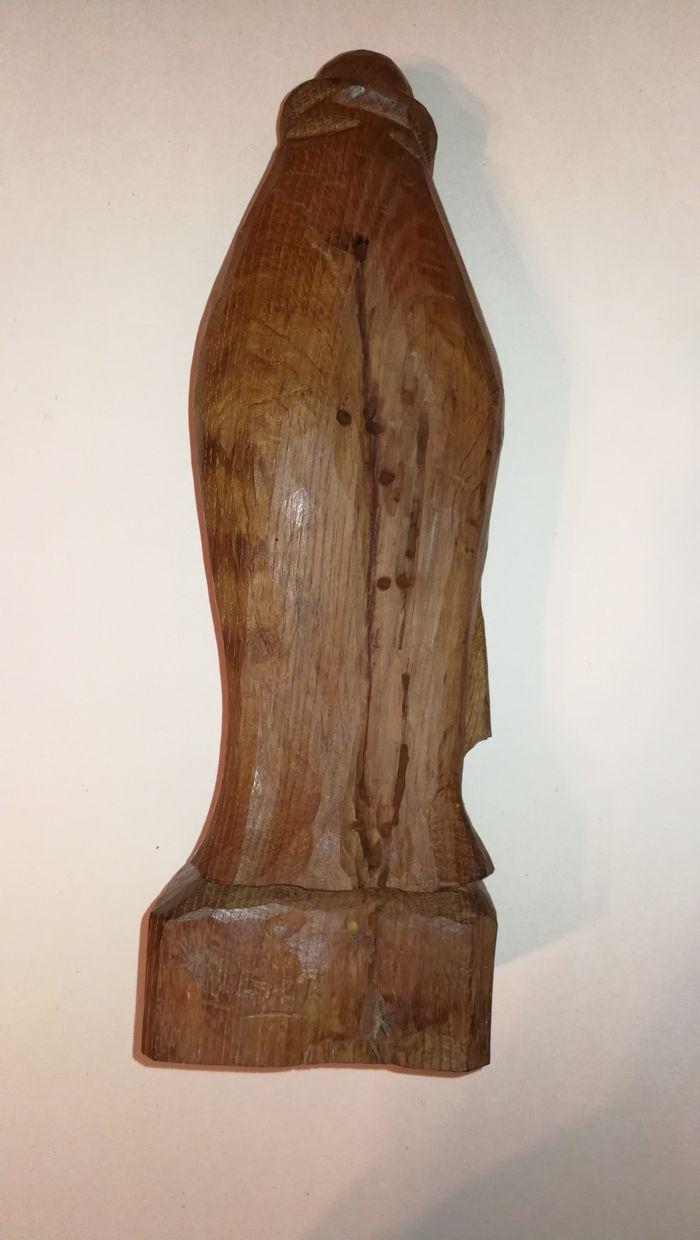 Statuette vintage en bois massif représentant l'abbé St Méen - photo numéro 7