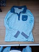 Polo manches longues sergent major bleu ciel 6 ans