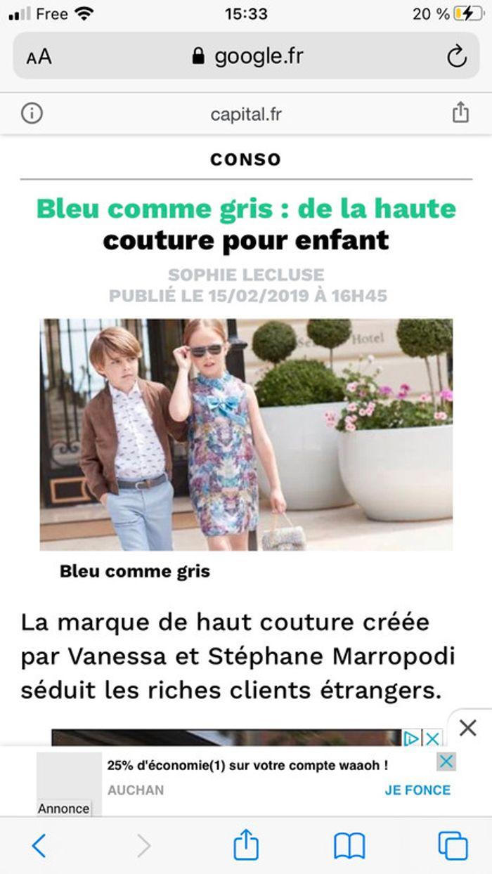 Ensemble très chic « Bleu comme Gris » 9 mois - photo numéro 10