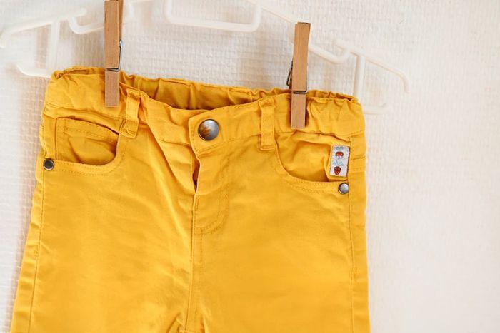 Pantalon jean jaune doublé, Tissaia, 12 mois - photo numéro 2