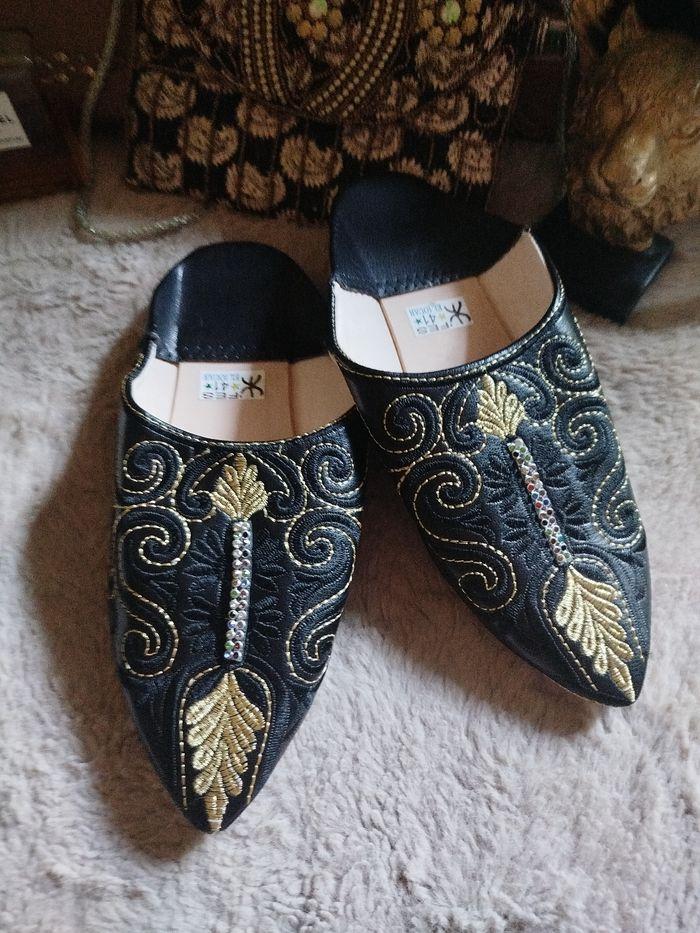 Mules babouches Cuir Artisanale neuves - photo numéro 10