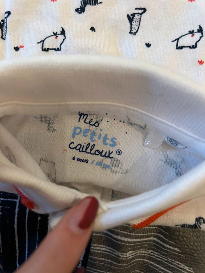 Polo blanc mes petits cailloux taille 6m - photo numéro 5