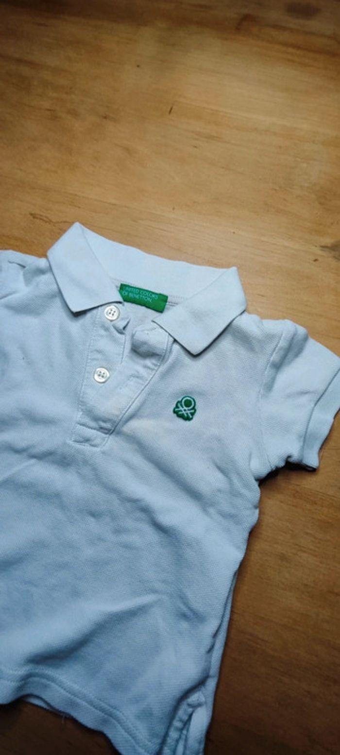 T-shirt polo Benetton taille 12 mois - photo numéro 3