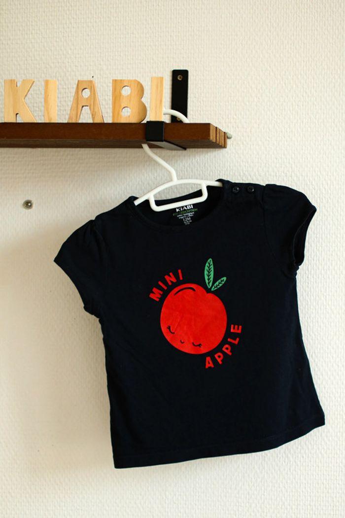 T-shirt marine pomme, Kiabi, 12 mois - photo numéro 1