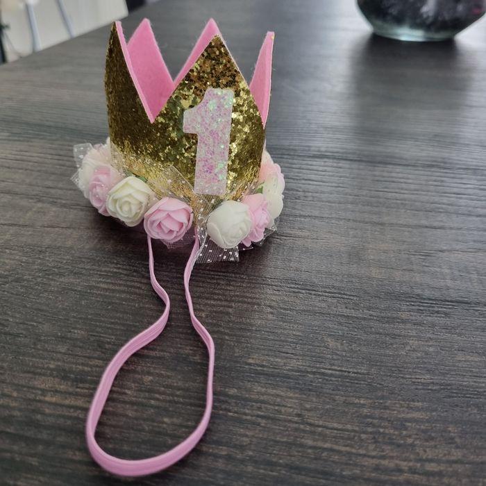 Petite couronne élastique d anniversaire 1 an bébé fille