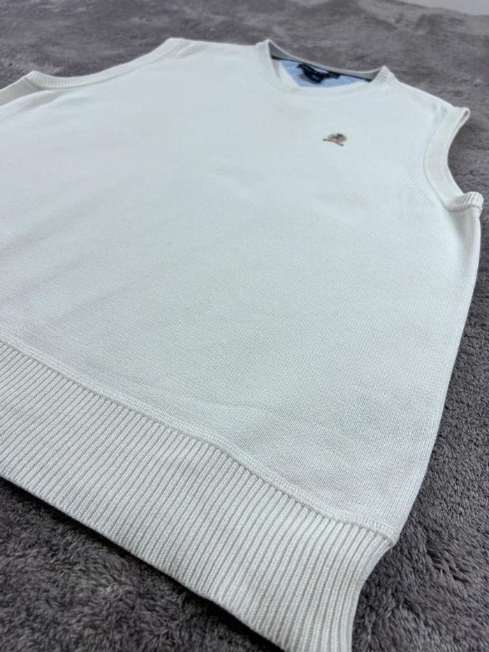 👕 Sweat Tommy Hilfiger Vintage sans manche Logo Brodé Blanc Taille XL 👕 - photo numéro 9