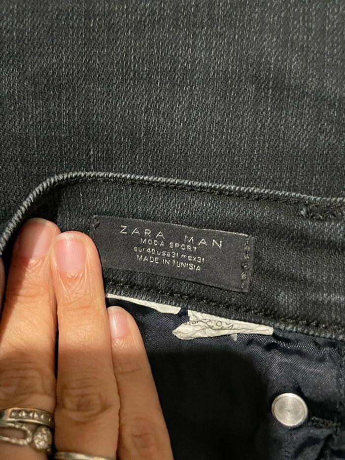 Jean bleu foncé taille haute coupe slim Zara man taille 40 - photo numéro 8