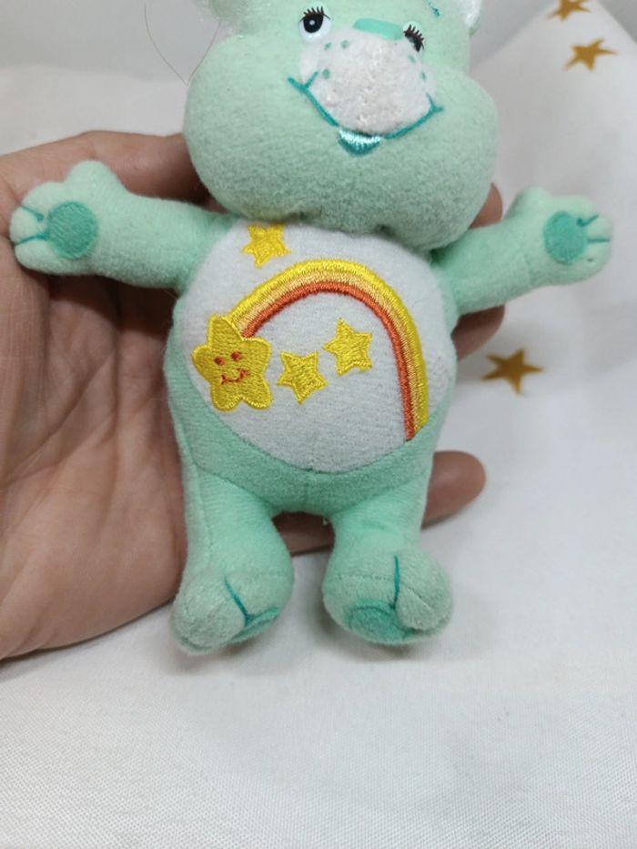 Small Care bears 2001 tcfc Bisounours mini petit peluche Teddy ours vert green rainbow étoile Stars - photo numéro 2