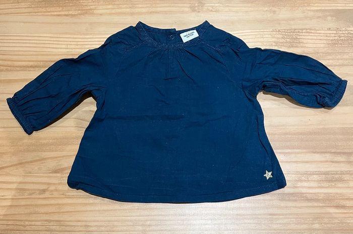 Blouse Bleue Marine 9mois/71cm - photo numéro 1