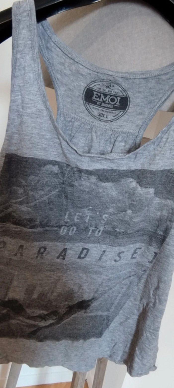 Tee-shirt débardeur taille L gris paradise - photo numéro 2