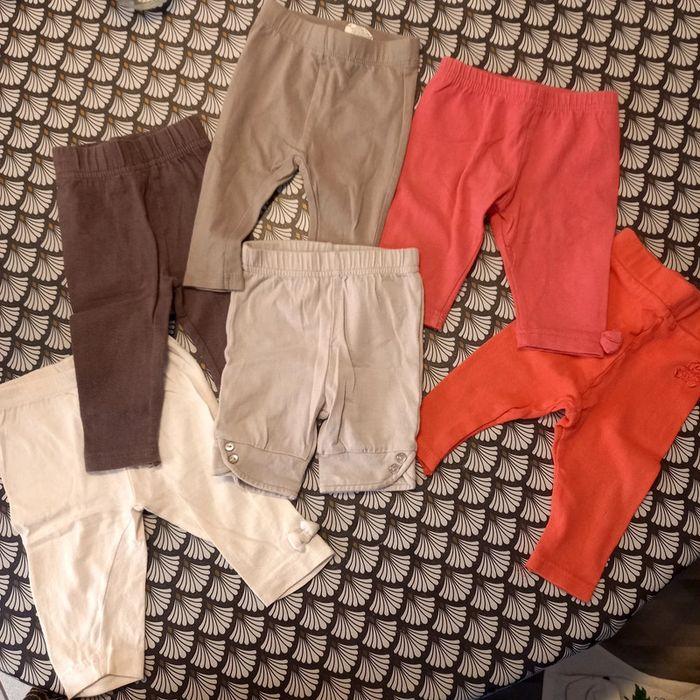 Lot de 6 leggings/short 6 mois fille été - photo numéro 1