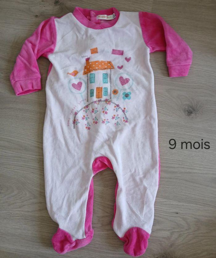 Pyjama velours 9 mois fille