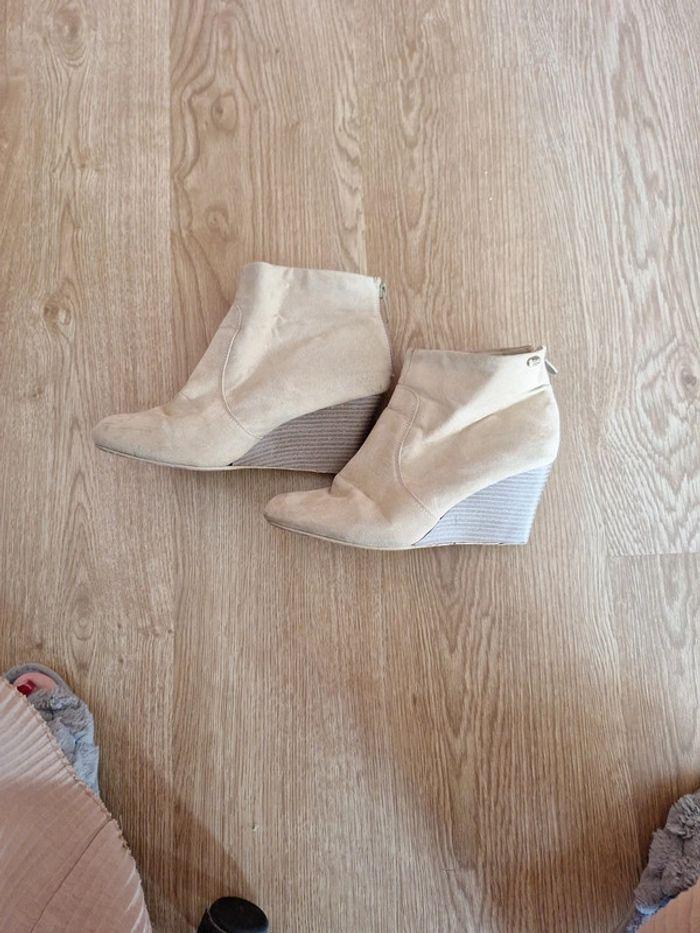 Bottines beige en daim - photo numéro 2