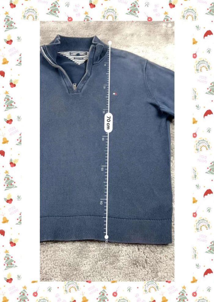 👕 Sweat quart Zip Tommy Hilfiger avec logo brodé Bleu Marine Taille XL 👕 - photo numéro 4