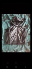 Veste marine bi matière boutchou 2 ans