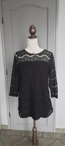 Blouse noire et dentelle manches longues H&M taille 40