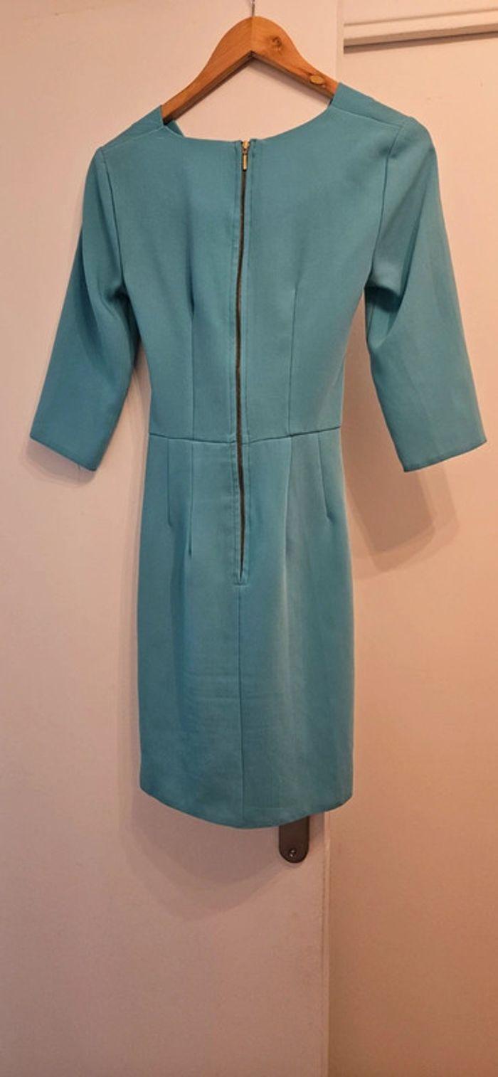 Robe chic manches 3/4, turquoise, taille 36 - photo numéro 5